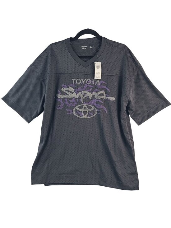 NEW Toyota Supra Graphic Mesh Shirt Hollister Baggy Fit Mens Sz M Black & Purple